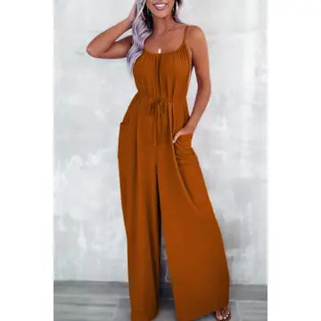 Waist Tie Wide Leg Jumpsuit