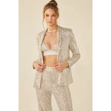 Sparkling Sequin Oversized Blazer