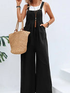 Mid-Waist Retro Solid Color Loose Casual Fashion romper
