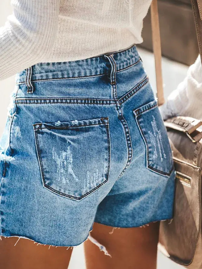 Ripped Denim Shorts (Slim Style) XC487