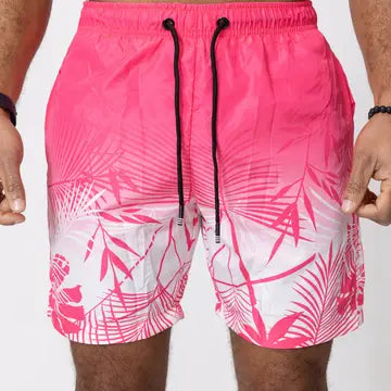 Pink leaf Swim Shorts