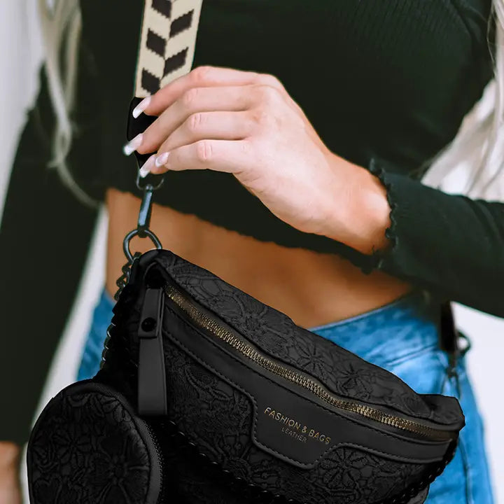 Colorblock Strap Chain Shoulder Bag with Coin Purse