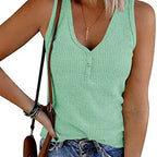 Solid Color V-Neck Breasted Slim-Fit Knit Vest