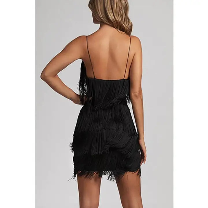 Fringe Tassel Club Party Prom Mini Dress