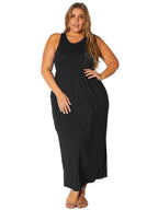 Bellatrix Plus Size Women's Sleeveless Pleated Maxi Dress