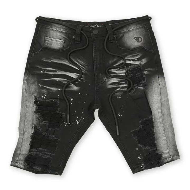 F622 Peyto Shredded Twill Shorts - Black
