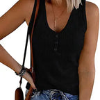 Solid Color V-Neck Breasted Slim-Fit Knit Vest