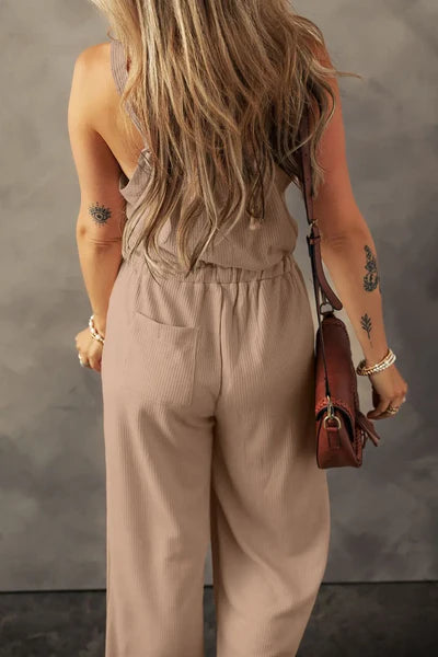 Ldc Textured Drawstring Jumpsuit