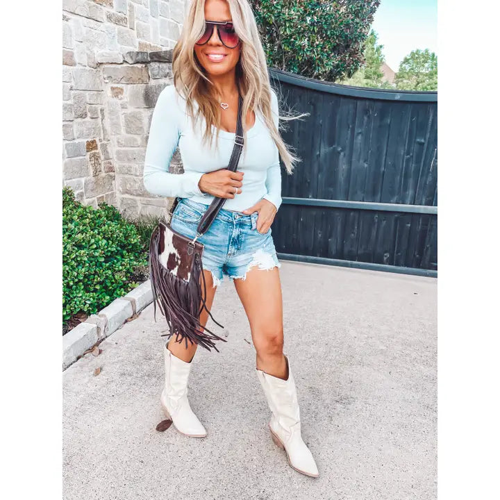 The Jesse Crossbody Cowhide Fringe Tassel Purse Bag