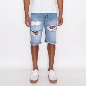 Distressed Denim Shorts