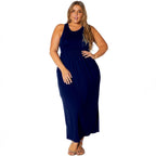 Bellatrix Plus Size Women's Sleeveless Pleated Maxi Dress