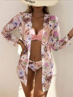Sunscreen Beach Swimsuit Three Piece Set