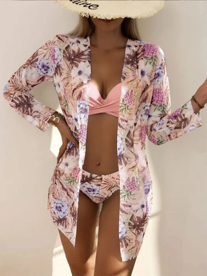Sunscreen Beach Swimsuit Three Piece Set