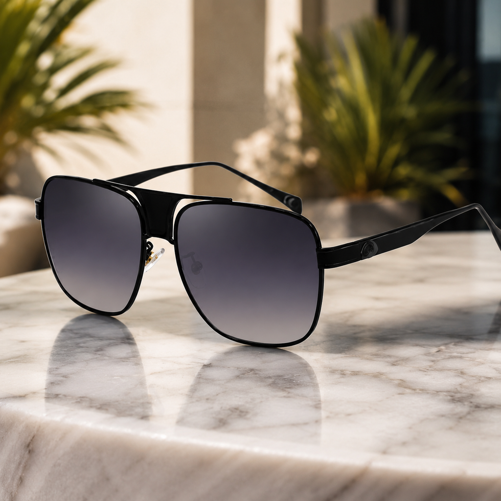 Men's Metal Fashion Trend Square Sunglasses