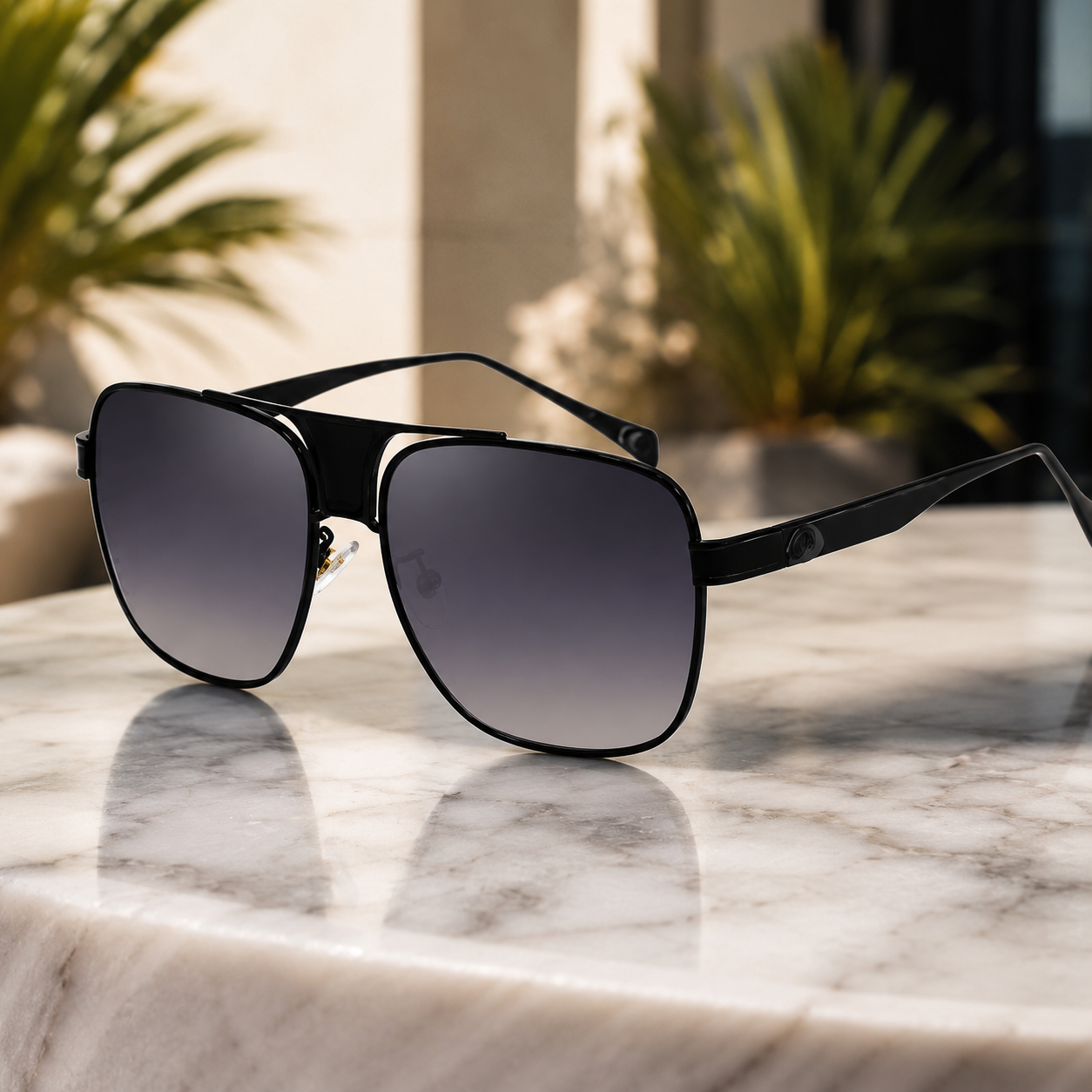 Men's Metal Fashion Trend Square Sunglasses