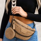 Colorblock Strap Chain Shoulder Bag with Coin Purse