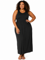 Bellatrix Plus Size Women's Sleeveless Pleated Maxi Dress