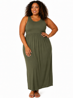 Bellatrix Plus Size Women's Sleeveless Pleated Maxi Dress