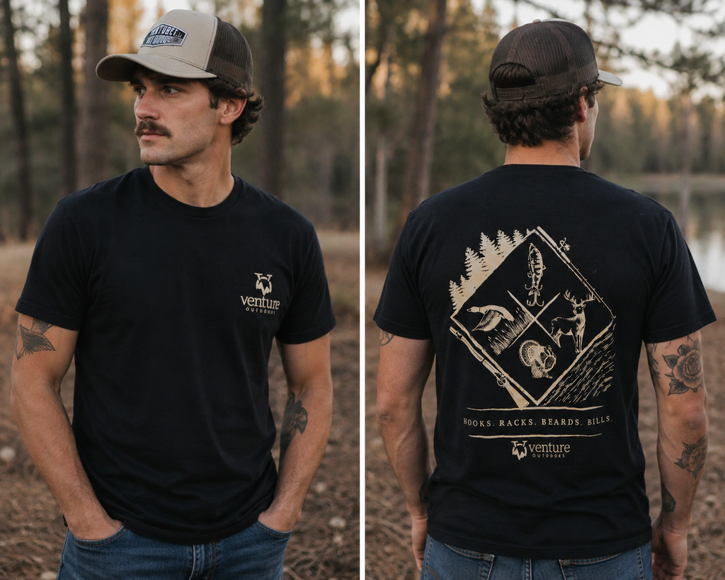 Venture Men's - Hooks, Racks Maroon Tee