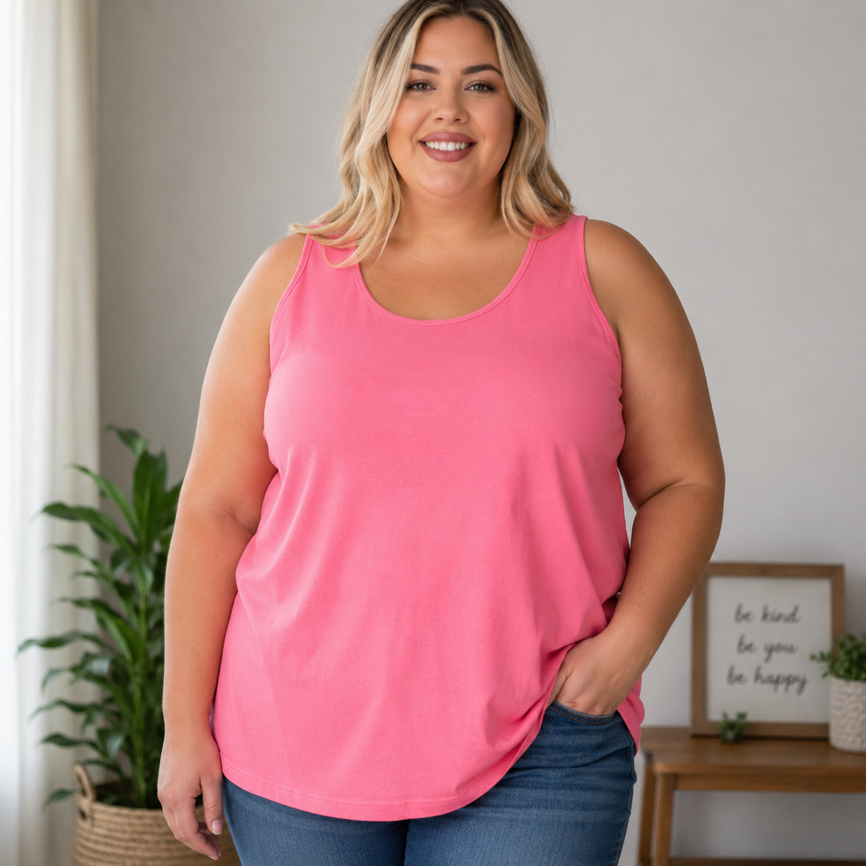 Women's Plus Solid Tank Top
