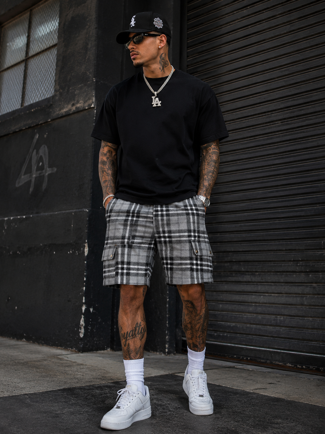 Plaid Cargo Shorts