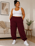 Plus Size Side Pocket Drawstring Waist Sweatpants
