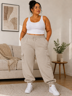 Plus Size Side Pocket Drawstring Waist Sweatpants