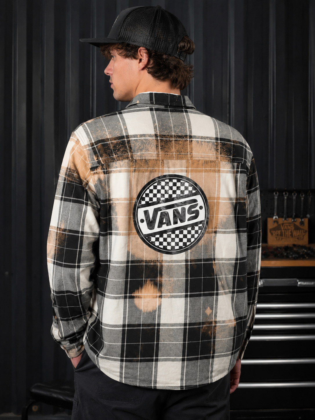 Vans Logo Bleached Button Down Shirt
