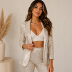 Sparkling Sequin Oversized Blazer