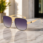Men's Metal Fashion Trend Square Sunglasses