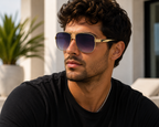 Men's Metal Fashion Trend Square Sunglasses