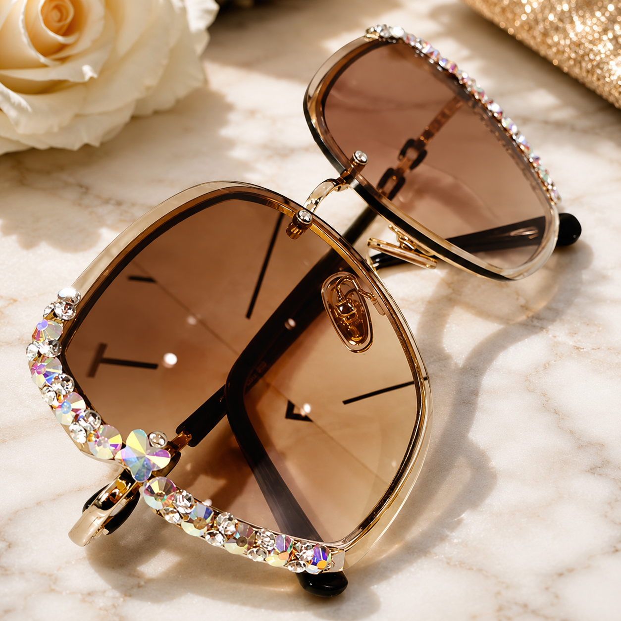 Women Uv Protection Rhinestone