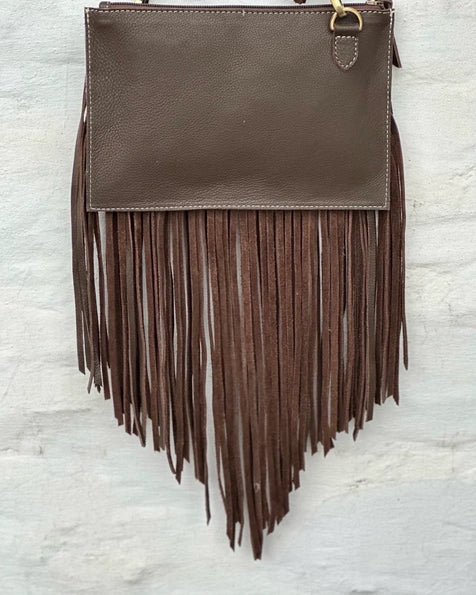 The Jesse Crossbody Cowhide Fringe Tassel Purse Bag