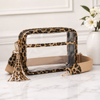Solid Color Outlined Clear Crossbody Bag