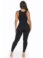 Seamless Ribbed Split V Neck Jumpsuit