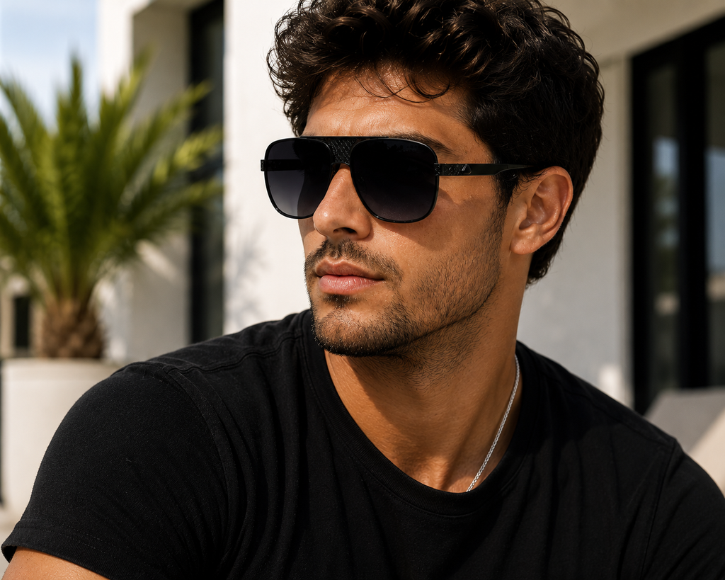 Men's Metal Fashion Trend Square Sunglasses