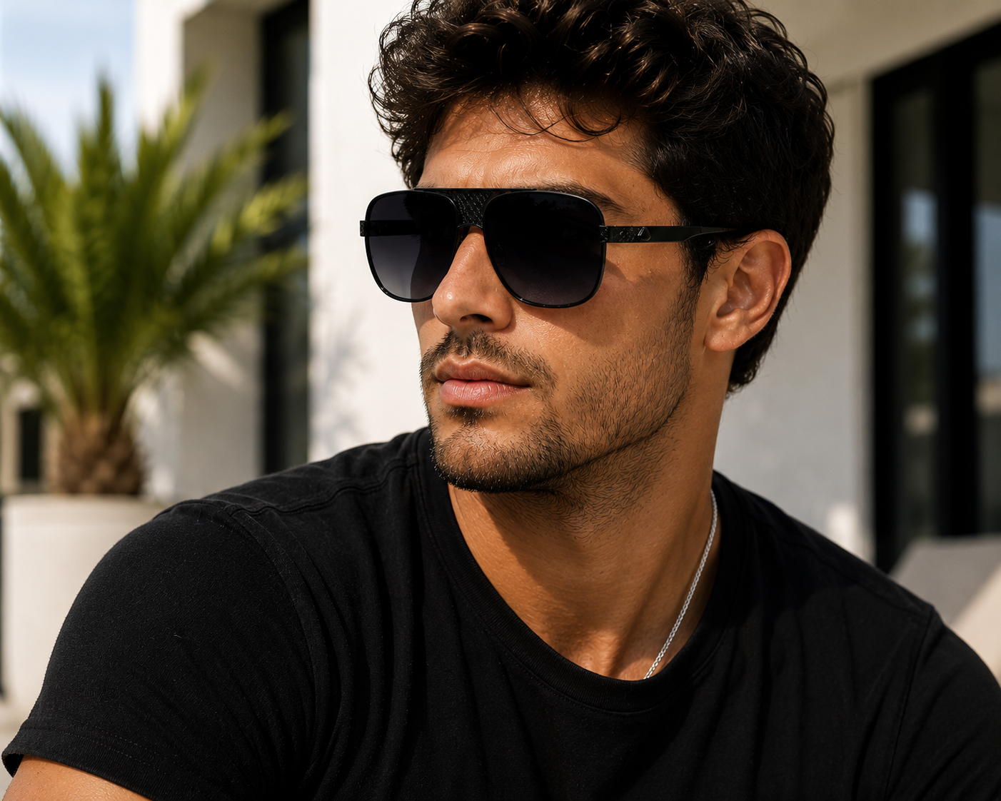 Men's Metal Fashion Trend Square Sunglasses